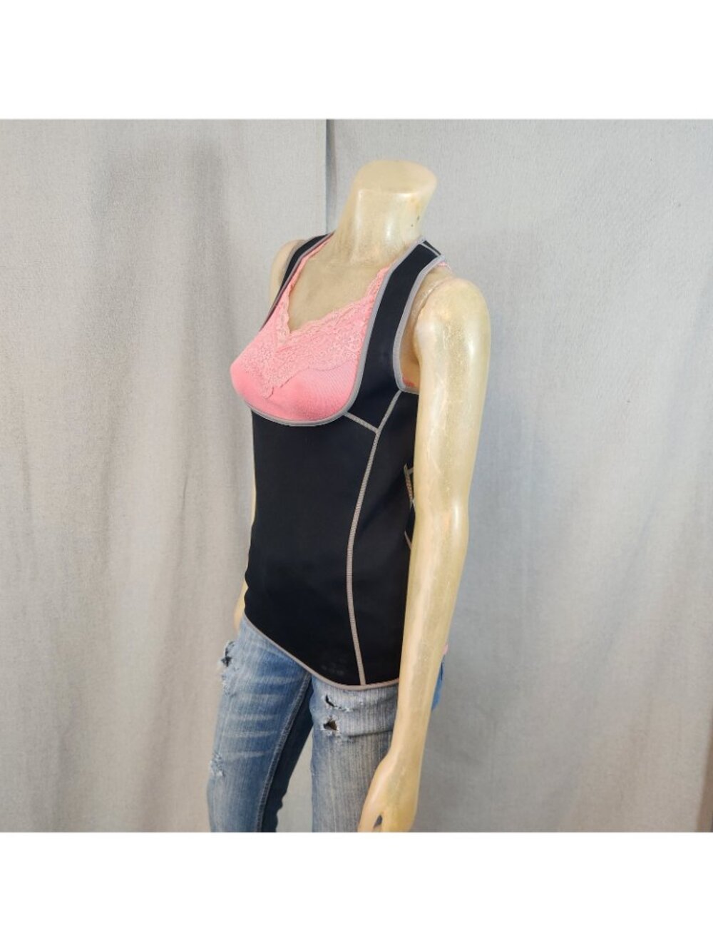 BCG Black Slimmer Tank Top Sleeveless Shirt Workout Racer Back SMALL Sauna Sweat - Picture 7 of 8
